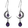 VONALA Orecchini a forma di luna da donna, in argento Sterling 925, con pendente a forma di luna celtica, smeraldo, ametista, rubino, zaffiro, rosa, peridoto, acquamarina, citrino, nero, topazio