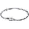 PANDORA - Bracciale Marvel con maglia snake, in argento sterling 925, con chiusura Marvel e smalto bianco