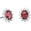Diamond Treats Orecchini Donna Argento 925 con Pietra Ovale e Halo a Fiore di Zirconia Cubica, Orecchini a Bottone Eleganti Placcati Rodio o Oro, Gioielli Donna con Confezione Regalo