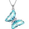Aurora Tears Collana da donna con ciondolo a forma di cuore, in argento Sterling 925, con ciondolo a forma di farfalla