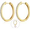 Miaofu Orecchini Perle, Orecchini Perle Pendenti Argento Sterling 925 Placcato Oro Bianco 18 Carati, Anallergici Orecchini Perle Nere/Orecchini Perle Bianco 8mm-10mm Gioielleria Raffinata Donna