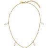 Purelei Pearl Drop, collana impermeabile con perle per donne, elegante collana in acciaio inox, regalo per donne, 35-40 cm, lunghezza regolabile, Acciaio inossidabile, Perla
