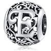 Qings Vintage Perline Charm Lettera dalla A alla Z Argento Sterling 925 Beads Charms Ciondoli con Lettera Alfabeto Compatibile con Braccialetti Bracciali e Collane