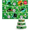 dekora - Nastri commestibili calcio in carta commestibile per torte, 3 fasce decorative A5 21 x 4,95 cm, decorazione bordo torta compleanno