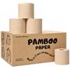 Pamboo Paper Carta Igienica Bamboo | 24 x Rotoli Carta Igienica | 400 Morbidi Strappi | Non Sbiancata | Senza Plastica | Biodegradabile ed Ecologico
