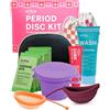 Pixie Cup Pixie Kit Disco Mestruale per l'Igiene Femminile - Dischi Pixie Progettati per una Rimozione Simile ai Tamponi - Silicone Medicale al 100% - Kit Starter per Disco Mestruale