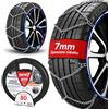 Bottari Italy Bottari Rapid T7 Catene da Neve 7 mm Ingombro Ridotto, Taglia 80, 2 Pz | Maglia ritorta in lega al manganese, tensionatore automatico esterno, cavo colorato, omologate EN 16662-1 e ONORM V5117