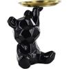 HOME DECO FACTORY Svuotatasche Orsetto Chiavi e Gioielli 12 cm Nero | Resina, svuotatasche orsetto, contenimento chiavi gioielli e piccoli oggetti, decorativo, salotto o ingresso, nero