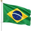 TECHZOCO Bandiera del Brasile 90 x 150 cm, Bandiera Brasiliana con 2 Occhielli in Ottone, Bandiera del Brasile, Bandiera dei Mondiali, Bandiera Nazionale per Esterni, Materiale in Poliestere