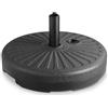 BAKAJI Base Ombrellone da Giardino Spiaggia Rotonda in Polietilene per Palo Ombrelloni 38/48 mm Riempibile con Sabbia o Acqua capacità 28 Lt Dimensione 57 x 57 x 15H cm Colore Grigio Antracite