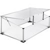 tectake® Cassone a Letto Caldo 102x61x41cm / 31cm, Aiuola Rialzata per Giardino, Semenzaio con Tetto Bloccabile per Piante Protette, in Alluminio, Lastre Alveolari Trasparenti, Piedi in Plastica, 2 kg