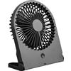 RL LIVE YOUR LIGHT Reality Leuchten Breezy R044-02 - Ventilatore da tavolo in plastica nera opaca, 2 Watt, funzionamento a batteria, USB-C, 3 livelli