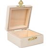 Rayher Scatola in legno, 7,5 x 7,5 x 4 cm, con coperchio e chiusura a scatto, scatola in legno certificata FSC, contenitore da dipingere, 64508505, colore naturale