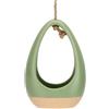 THUN Cachepot in Ceramica Incanto di Primavera con Corda, Verde, 18,5x6x20 cm