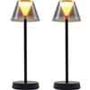 Lumisky BEVERLY - Set di 2 lampade da tavolo senza fili, a LED, colore: nero, altezza 34 cm