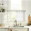 Lino Rosa Piccole tende per finestre, velate plissettate, in lino, corte, per cucina, 61 x 45 cm, colore: bianco