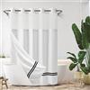 River Dream Tenda da doccia con fodera a scatto, senza ganci necessari, tenda da doccia per bagno, qualità alberghiera, lavabile in lavatrice, 180,3 cm x 180,3 cm (larghezza x altezza), strisce
