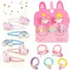 THQAE 6 mollette capelli bambina e 5 elastici per capelli, con unicorno, fermagli capelli bambina, per ragazze, con glitter, simpatici supporti per coda di cavallo, per ragazze, compleanni (A)