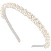 YUNHENTONG Cerchietto per capelli da donna, con perline e perle, per matrimonio e uso quotidiano (bianco, standard)
