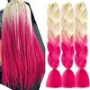 colorful panda Colorfulpanda Extension per capelli per intrecciare colori misti, con trecce sintetiche facili e jumbo, pre-allungate, Africane Extension 24 confezione da 3 pezzi, Biondo/Rosa