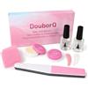 DouborQ Set manicure giapponese, kit per la cura delle unghie con pasta e polvere, balsamo per unghie e lucentezza naturale, buffer e lime, strumenti professionali per la cura delle unghie per donne e ragazze
