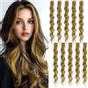 XETHI 10 Pezzi Extension Capelli Biondi con Clip, Extension Capelli Ricci Sintetici da 22 Pollici (55 cm) per Donna e Ragazza per Uso Quotidiano, Lavoro, Feste e Cosplay