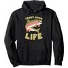 Kawaii Triangle Trout-Door Life Kawaii, Gioco di Parole da Pesca alla Trota Arcobaleno Felpa con Cappuccio