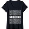 Mongolian Apparel Donna mongolo Maglietta con Collo a V