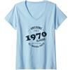 Disegni divertenti di dire di compleanno Donna Awesome Since 1970 all Original Parts Maglietta con Collo a V