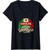 Back To Mexico Holiday Heart Land Souven Donna Sayulita Messico Maglietta con Collo a V