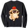 Pekingese Cartoon Dog Balance Art Carino Pechinese Cane Bilanciamento Pomodoro Cartoon Art Felpa
