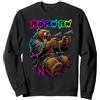 Funny Wild Grizzly Bear Mountain Defense Pew Pew Pew Grizzly Bear Miele Difesa Laser Arcade Umorismo Felpa