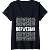 Norwegian Apparel Donna Norvegese Maglietta con Collo a V