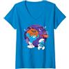 The Smurfs Donna Puffi Halloween Spettrale Trucco Trattare Trending Mostro Spaventoso Maglietta con Collo a V