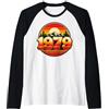 Retro Mountain Year 1979 Retro Montagna Tramonto Vintage Anni Settanta Compleanno Art Maglia con Maniche Raglan