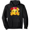 Emoticon Inspired Wear Tees and Gifts Funny Emoticon Peace Winking Flower Crown Lips Blowing Kiss Felpa con Cappuccio