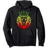 EDDArt Testa di Leone con Silhouette della Corona - Colori Rastafari 1 Felpa con Cappuccio