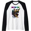 Pew Pew Funny Screeching Eagle Cosmic Ra Pew Bald Eagle Patriottica Raptor Space Laser Blast Maglia con Maniche Raglan