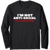 Im not Anti-Social I'm Anti-Stupid Sarca ICH bin Nicht antisociale ICH bin antisociale ICH bin antisupi Maglia a Manica