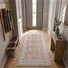 Carpetsale24 Tappeto Lavabile Terracotta 80x150 cm Vintage Tappeto Pelo Corto per Ingresso Cucina Camera da Letto Corridoio Design Orientale Facile da Pulire Lavabile in Lavatrice