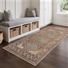 GENIMO Tappeto Persiano Vintage Classico Rosso 80 x 150 cm | Antiscivolo e Lavabile in Lavatrice, Pelo Corto Morbido per Soggiorno, Camera da letto, Cucina, Ingresso e Ufficio