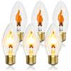 BrightWish 6 Pezzi Lampadina Fiamma E27 1800K con 2 Modi Sfarfalleggiante & Luce Fissa | Solo 0,3W - luce calda ambrata 1800K per momenti accoglienti e serate di Halloween ricche di atmosfera