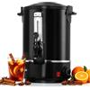 LEADZM Bollitore 7L Inox per Vin Brulè - Antiscottatura, 1500W (Nero) | Doppia parete antiscottatura | Senza inclinare: svuotamento completo | Distributore bevande calde | Macchina Cioccolata Calda