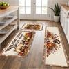 Generic Set di 3 tappeti da cucina con carlino, rustici, con girasole, zucche autunnali, beige, morbidi, lavabili, imbottiti, per lavabo, lavanderia, bagno