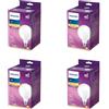 Philips Multipack - Lampadina Globo LED E27 - Opaco - 75W - Bianco caldo | Set da 4 - Non dimmerabile