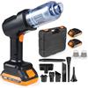 GYMAX Aspirapolvere per Auto Portatile 4 in 1, Aspiratore e Soffiatore | 21000Pa Mini Aspirapolvere per Auto Potente Senza Fili con 120W Motore Brushless, 2 Filtri e 2 Batterie, per Casa e Ufficio