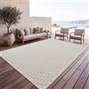 Paco Home Tappeto in iuta per interni-esterni - Naturale e nero, robusto ed elegante, ideale per il terrazza e il soggiorno, Crema 6, 160x230 cm