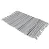 Casatessile Stuoia tappeto multiuso con frange PEZZOTTO Tappeto bagno, cucina,scendiletto camera duoble face - GRIGIO, 140 cm.