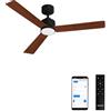 CREATE / WIND MODERN M/Ventilatore da soffitto con luce nero legno scuro con WiFi e telecomando / 40W, Luce LED 3 temperature, Ø132 cm, 6 velocità