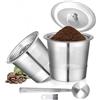 Qixovren Confezione da 2 tazze K riutilizzabili adatte per Keu rig 1.0, filtro per cialde da caffè in acciaio inox, ricaricabili K cup compatibili con caffettiera Keu rig 1.0 con cucchiaio da 15 ml
